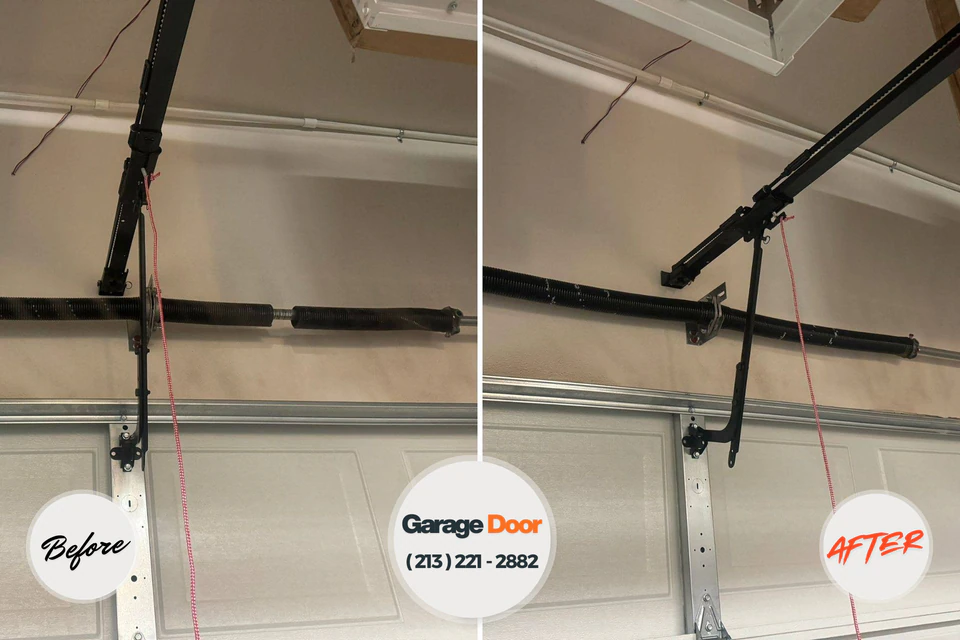 Before and after: garage door repair Rosewood Heights, IL